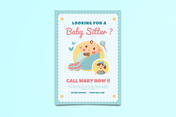 Baby Sitter Flyer in Flyer Templates - product preview 1