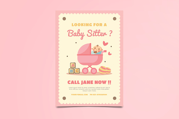 Baby Sitter Flyer in Flyer Templates - product preview 2