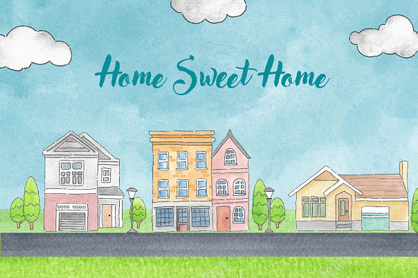 Home Sweet Home Watercolor Mini Set