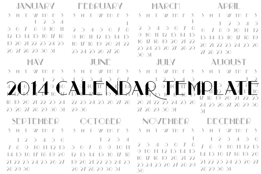 Calendar Template 2014 in Objects - product preview 8