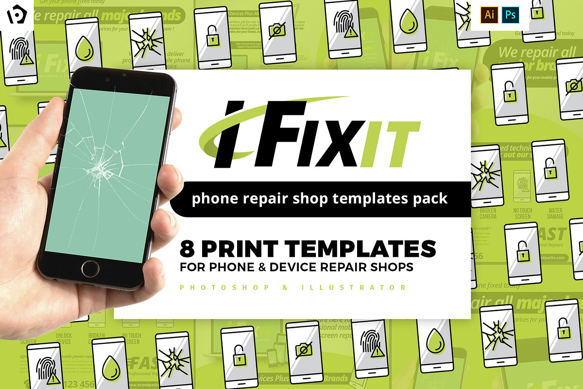 Phone Repair Shop Templates Pack in Flyer Templates - product preview 8