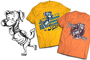 Roller Dog T-shirt And Poster Labels