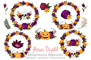 Halloween Flower Wreath Clipart