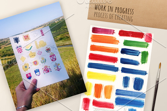 Watercolor European Flags in Objects - product preview 3
