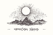 Illustration of mountain slopes