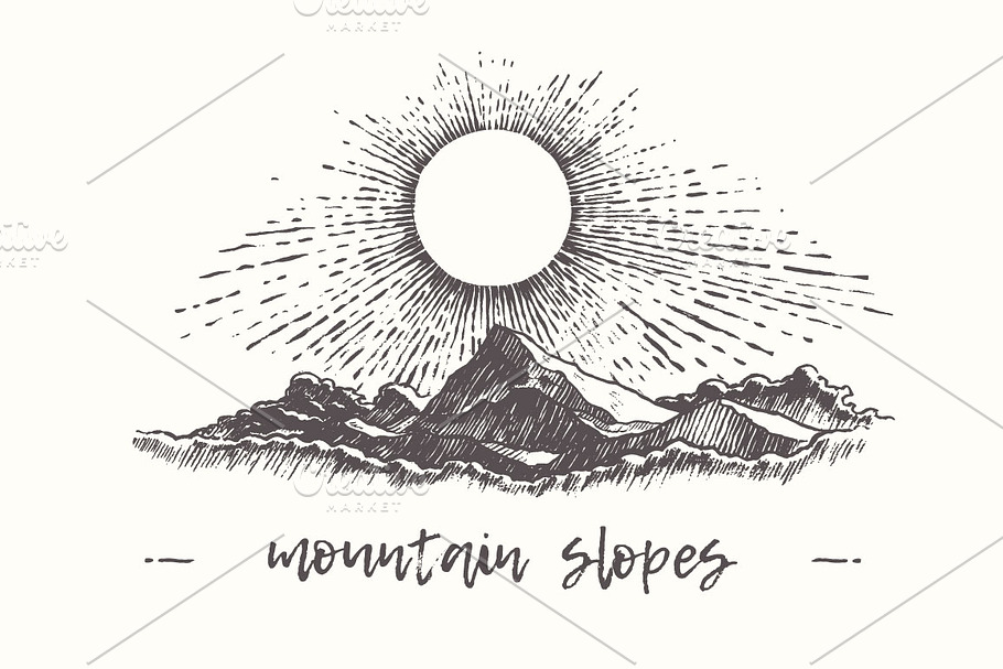Illustration of mountain slopes in Illustrations - product preview 8