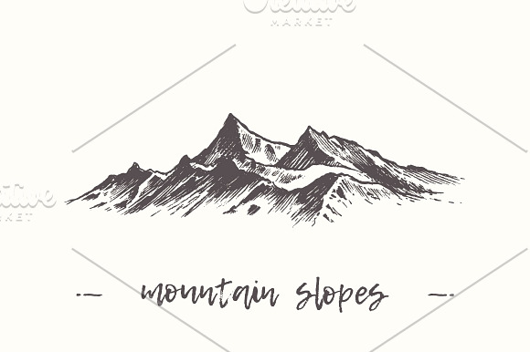 Illustration of mountain slopes in Illustrations - product preview 1