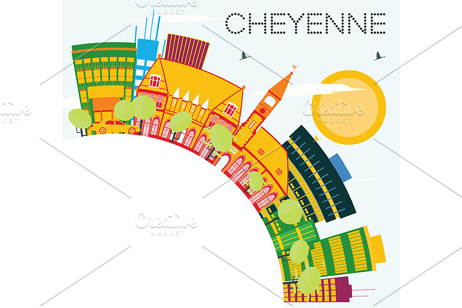 Cheyenne Skyline in Illustrations - product preview 8