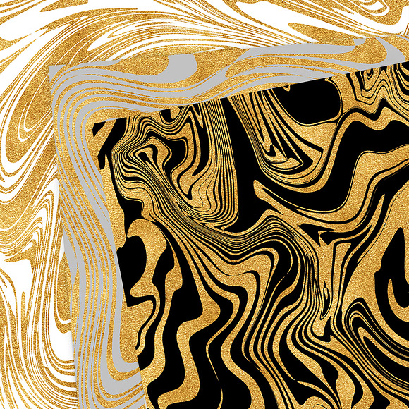 Gold Marbling Digital Paper in Graphics - product preview 1