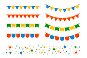 Vector flags and garlands