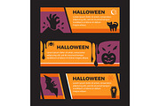 Happy Halloween banners. Set of design elements.