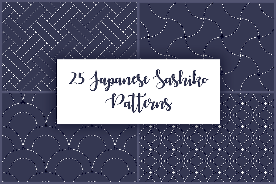 25 Japanese Sashiko Dotted Patterns