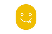 Yummy smiley with open eyes glyph color icon