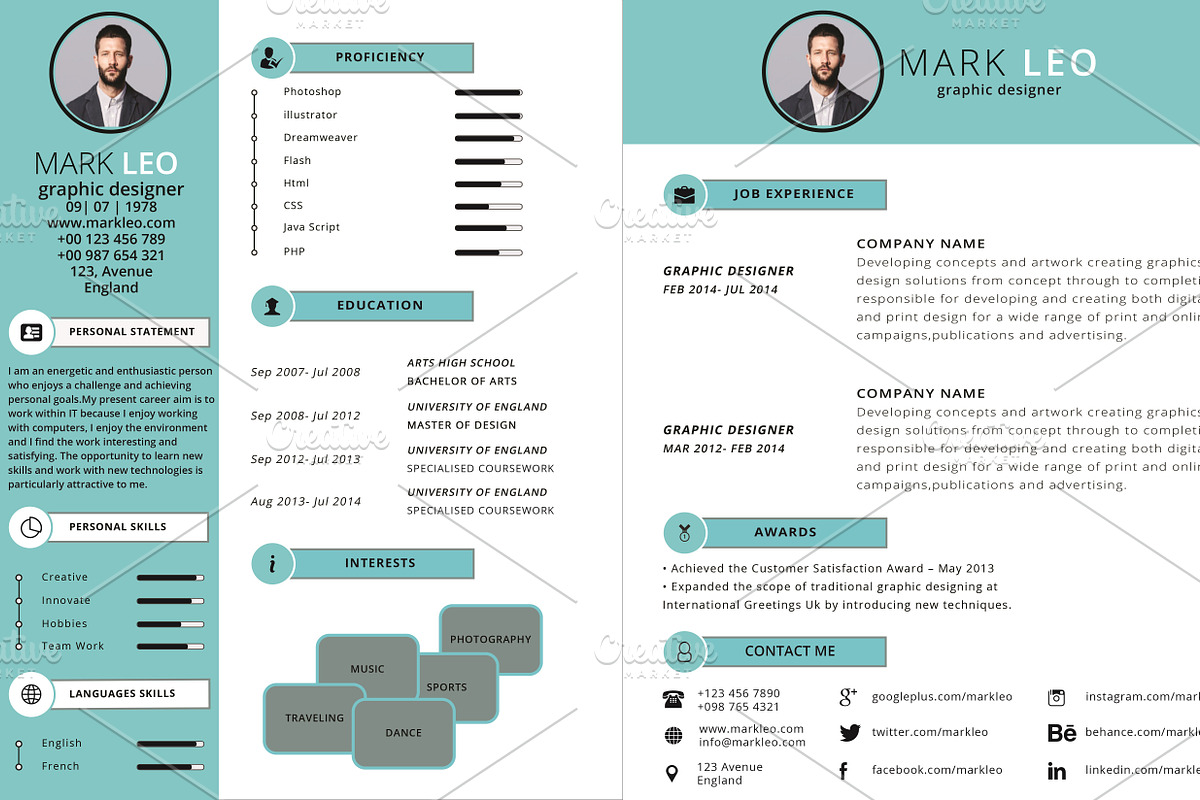 Resume & Cover Letter Template in Letter Templates - product preview 8