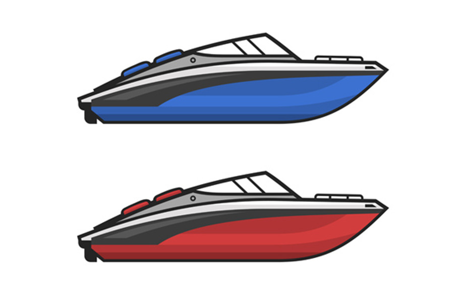 Motor Speed Boat Set in Objects - product preview 8