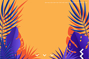 Tropical leaves of palm retro background design