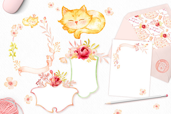 Purfect Ginger Watercolor Design Kit in Illustrations - product preview 5