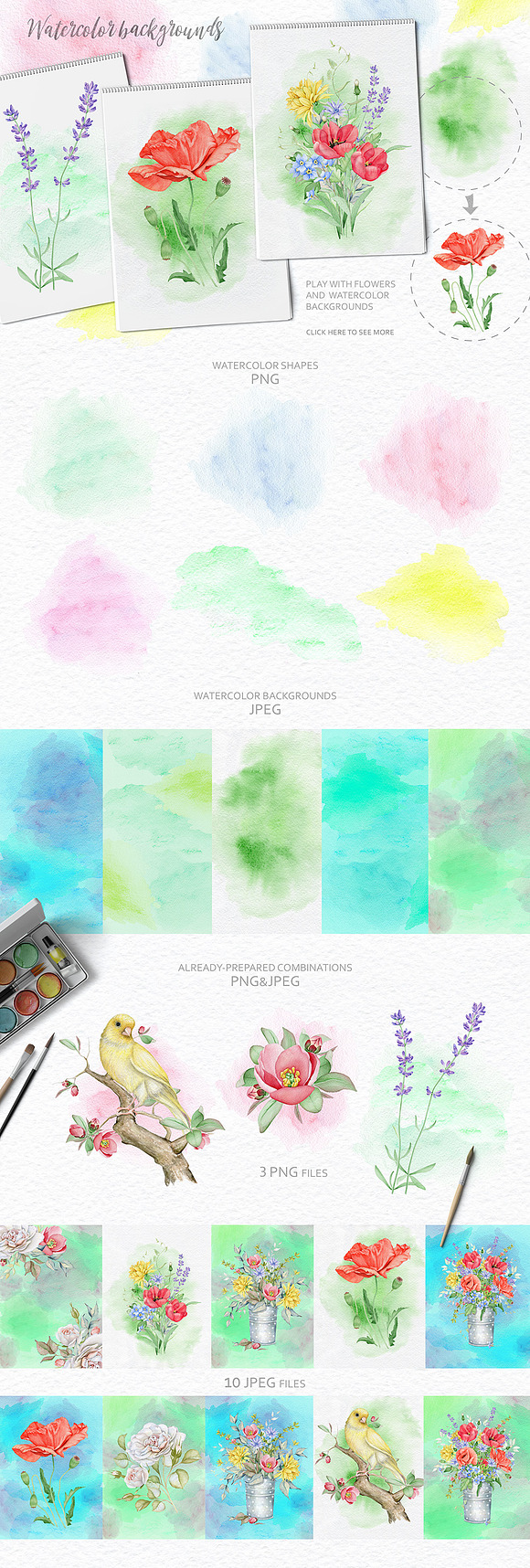 15% OFF Watercolor Floral Collection in Illustrations - product preview 7