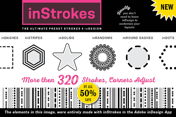inDashes Round - Strokes 4 inDesign in Photoshop Shapes - product preview 6