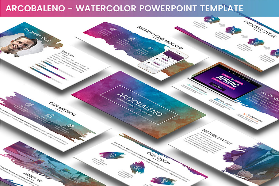 Arcobaleno Powerpoint Template in PowerPoint Templates - product preview 8