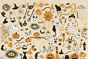 Halloween Doodle Clipart PNG Vector
