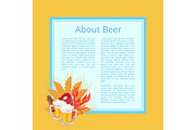 About Beer Poster with Text on Light Blue Square