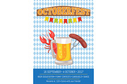 Octoberfest Poster Depicting Beer Mug and Food