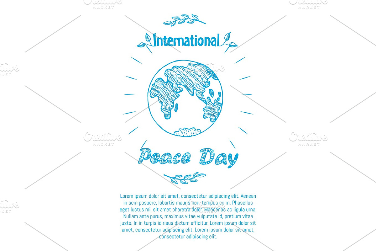 Peace Day International Holiday Poster with Earth in Illustrations - product preview 8