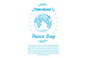 Peace Day International Holiday Poster with Earth