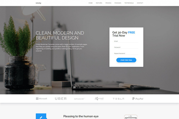Trinity: One-Page HTML Template