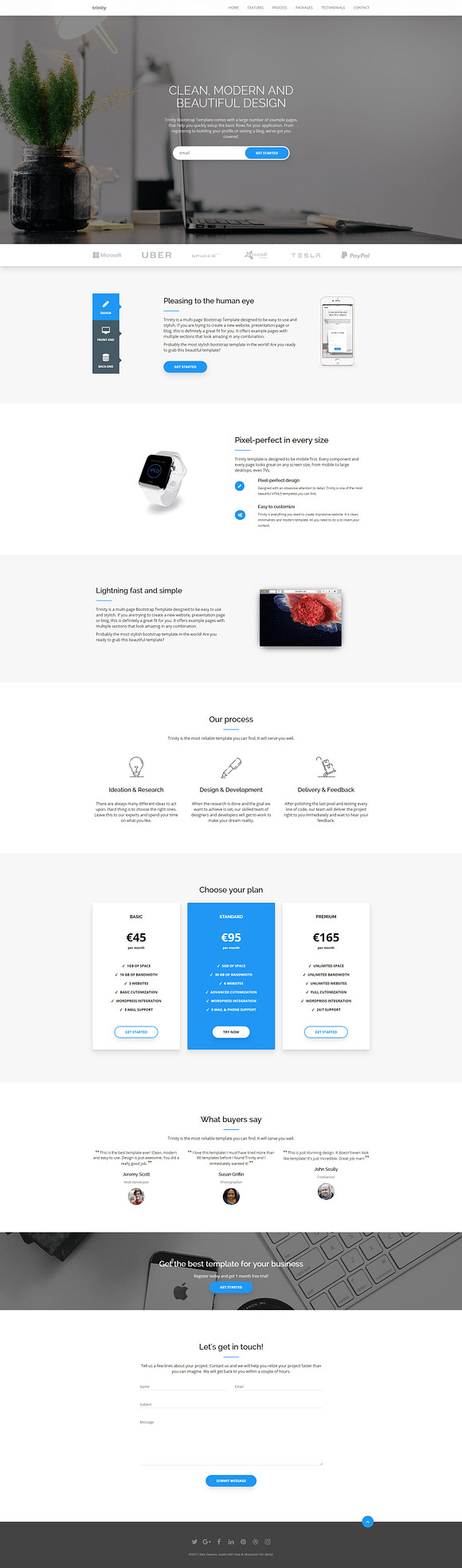 Trinity: One-Page HTML Template in Bootstrap Themes - product preview 1