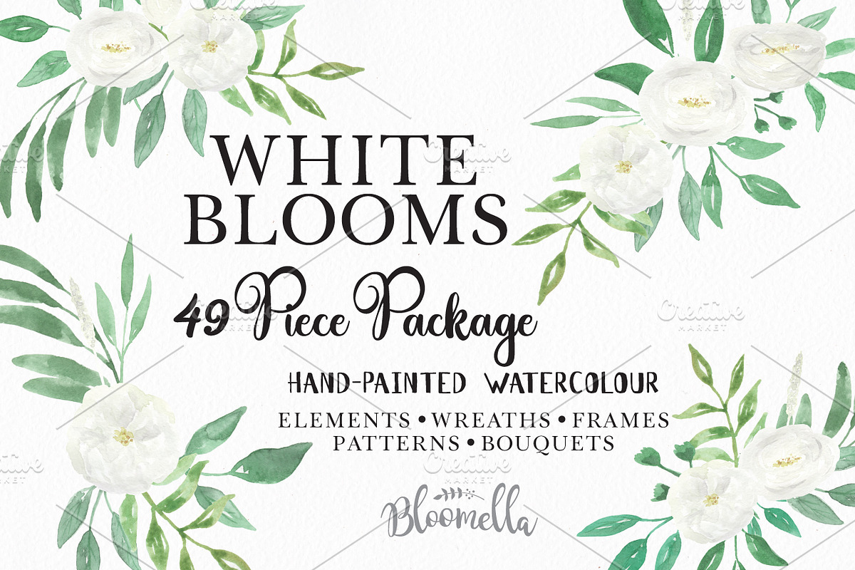 Watercolor Wedding Flowers Clipart in Illustrations - product preview 8