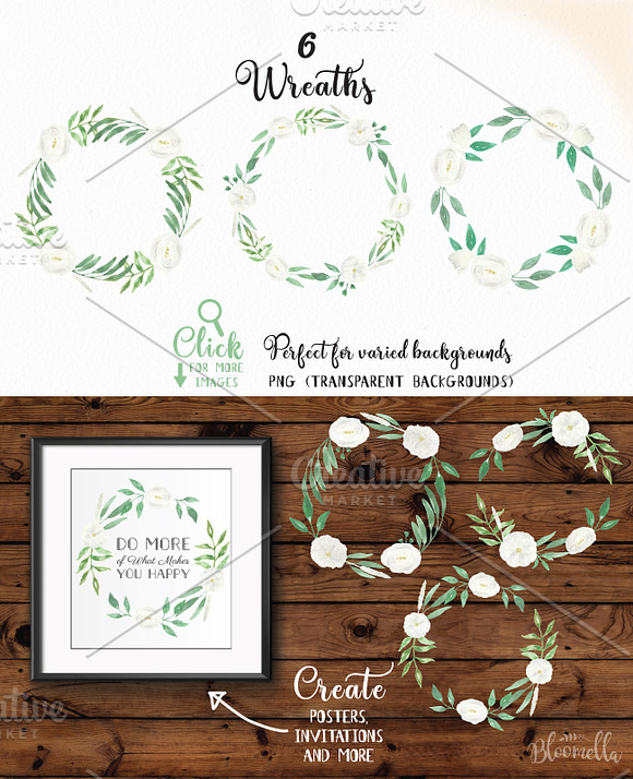 Watercolor Wedding Flowers Clipart in Illustrations - product preview 3