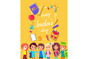 Happy Teacher's Day Colorful Bright Poster