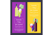 Sommelier Party Invitation on Vector Illustration