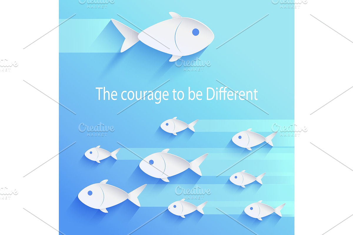 The Courage to Be Different Vector Illustration in Illustrations - product preview 8