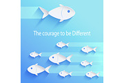 The Courage to Be Different Vector Illustration