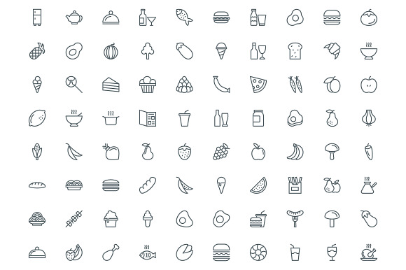 540 Food Line Icons  in Food Icons - product preview 1