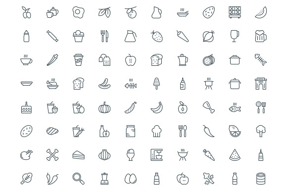 540 Food Line Icons  in Food Icons - product preview 2