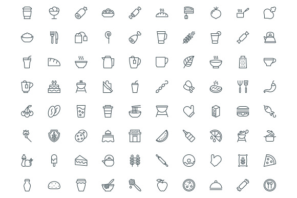 540 Food Line Icons  in Food Icons - product preview 6