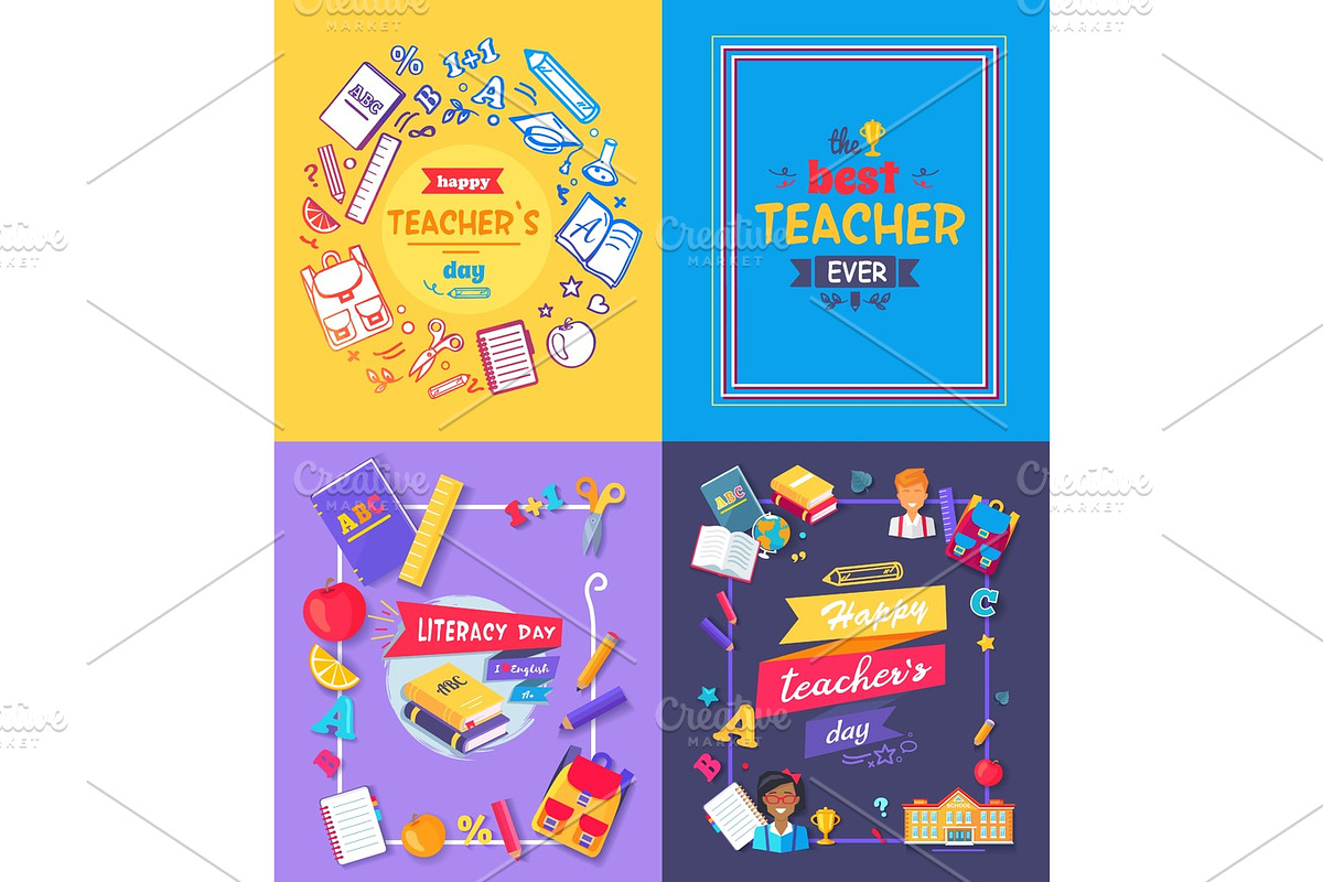 Teachers Day Promo Poster Vector Illustration in Illustrations - product preview 8