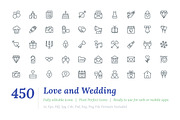 450 Love and Wedding Line Icons