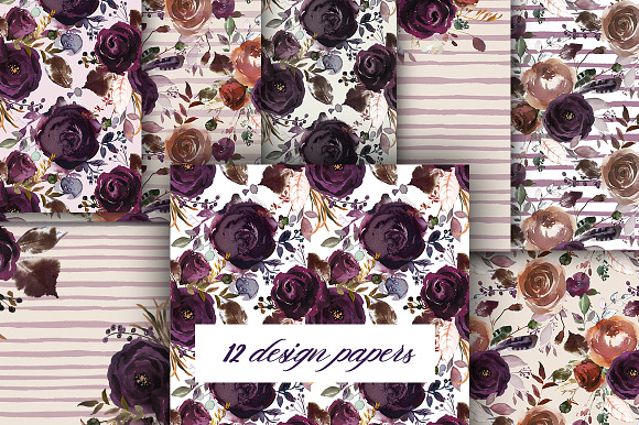 Butterum & Plum Boho Florals PNG in Illustrations - product preview 7