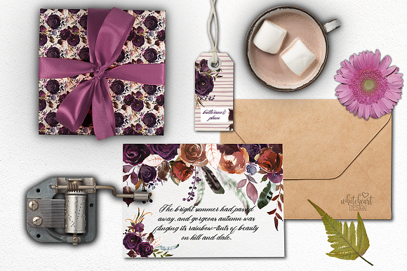 Butterum & Plum Boho Florals PNG in Illustrations - product preview 9