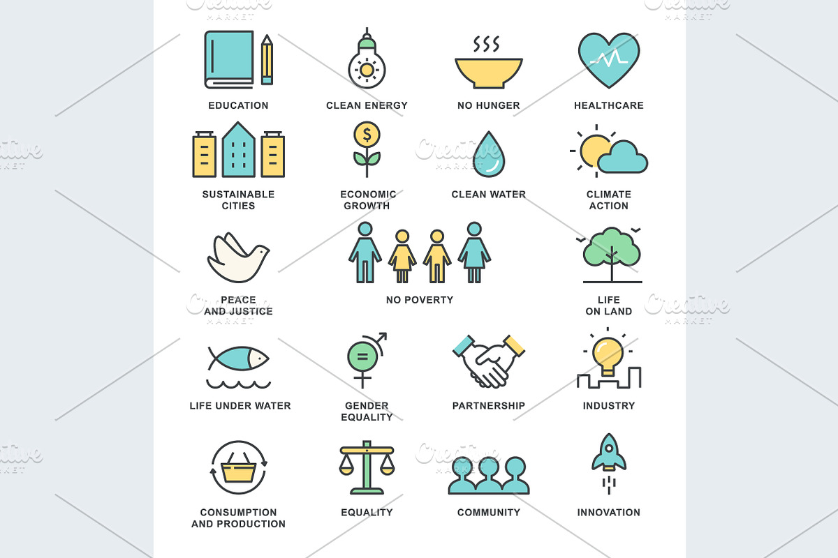 Sustainable Development Vector Icons in Graphics - product preview 8