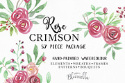 Rose Watercolour clip Art Package
