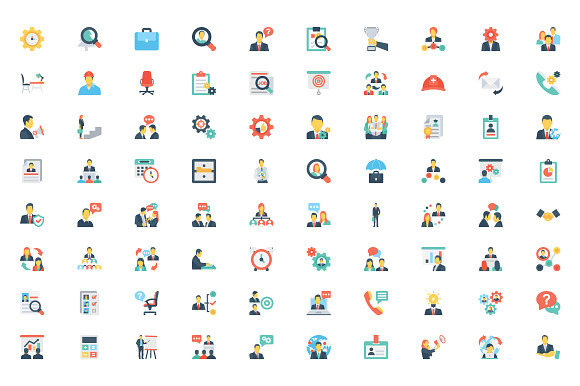 280 Flat Human Resouces Icons  in Graphics - product preview 1