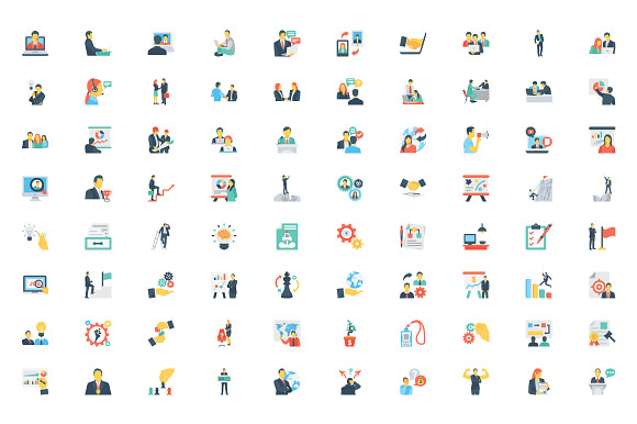 280 Flat Human Resouces Icons  in Graphics - product preview 2