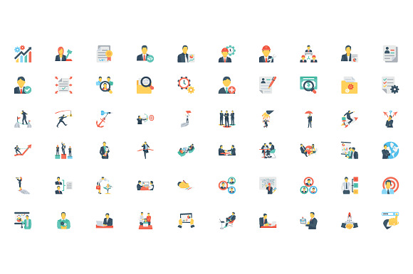 280 Flat Human Resouces Icons  in Graphics - product preview 3