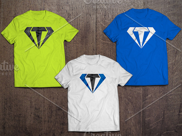 VT or T diamond logo + (16  colors) in Logo Templates - product preview 3
